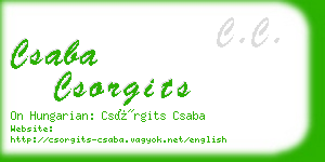 csaba csorgits business card